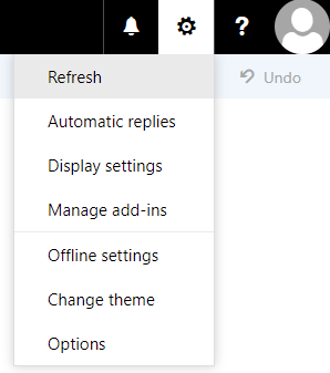 Screenshot of the settings menu