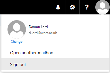 Dialogue box showing 'Open another mailbox....' in the centre.
