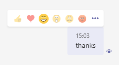 Emoji reactions displayed above the message.