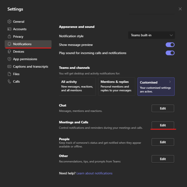 How to turn on do not disturb when on in a meeting or call in Microsoft