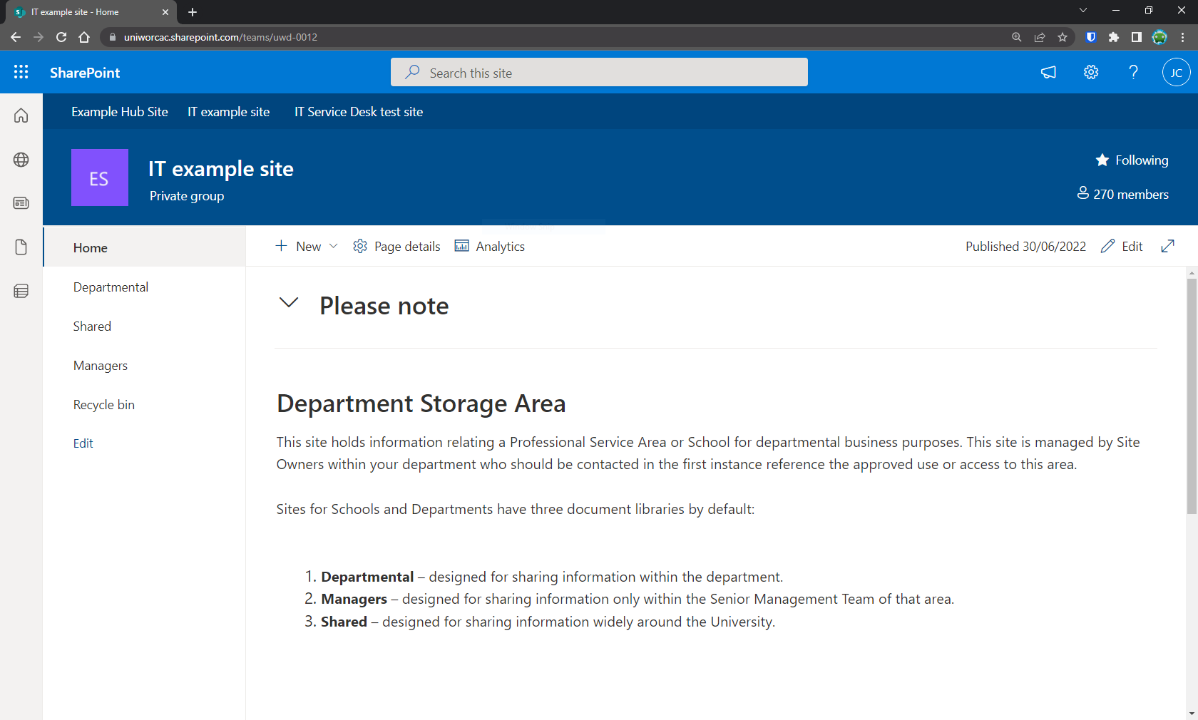 How Can I Modify The SharePoint Homepage IT Service