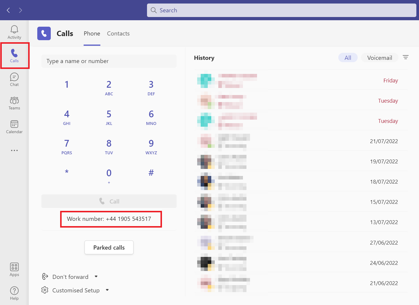 how do i hide my phone number on microsoft teams