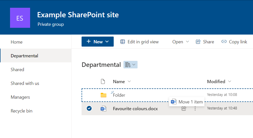 How do I move items in SharePoint? IT Service